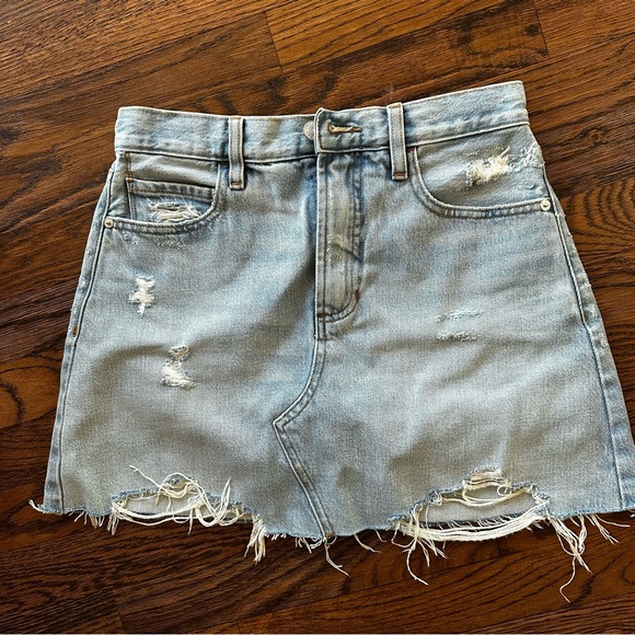 Frame Denim Dresses & Skirts - Frame Le High 'N' Tight Denim Mini Skirt | distressed jean skirt